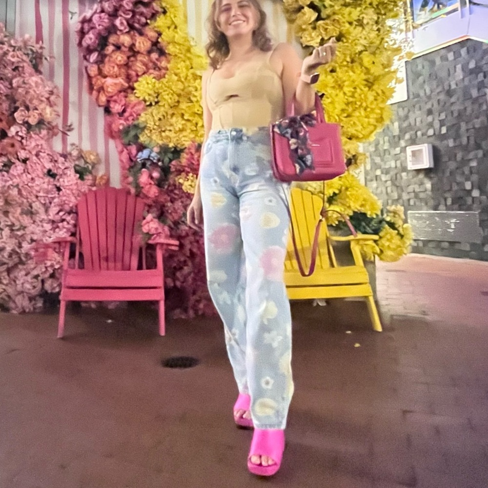 Floral Straight Leg Jeans